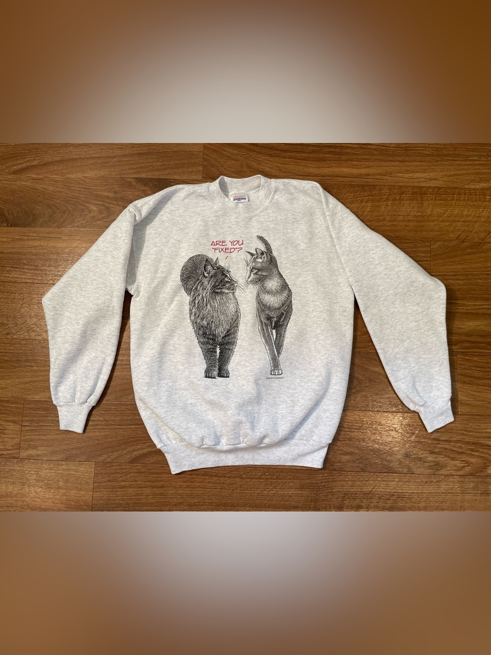 Vintage Cat Sweatshirt Spay Neuter Your Pets Funny Graphic Cats 1993 Medium